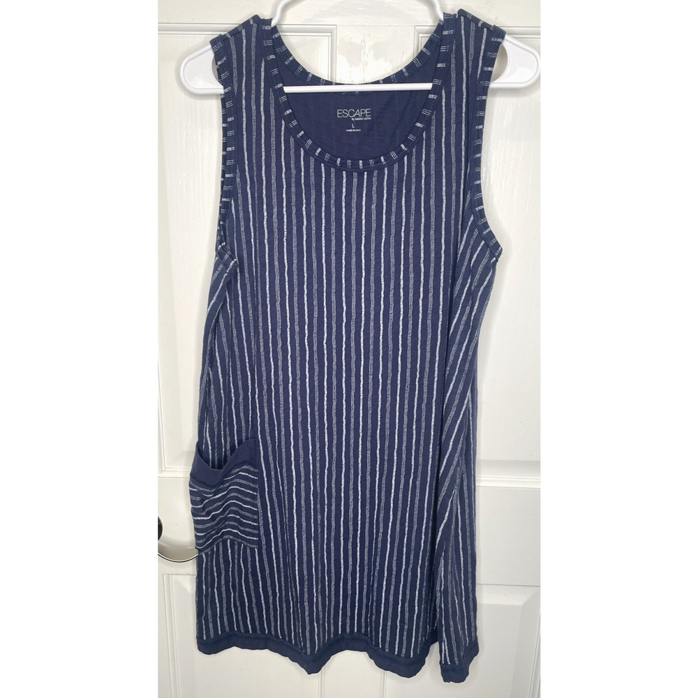 Escape by Habitat Clothes Women's Cotton Stripe Sundress Sz L USA Beach Boho